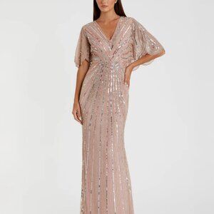 Mac Duggal Pink Blush Sequin Gown 93583 Size 12 Prom Wedding